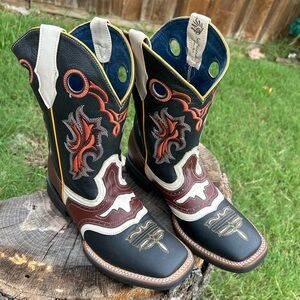 Western Cowboy Mens Boots full grain hide leather square tipSz-27 (US 8.5) locBB